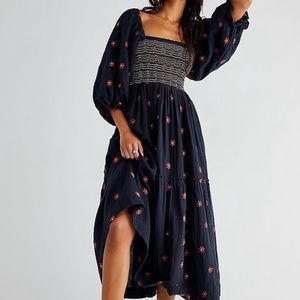 Free People Dahlia Embroidered Maxi Dress